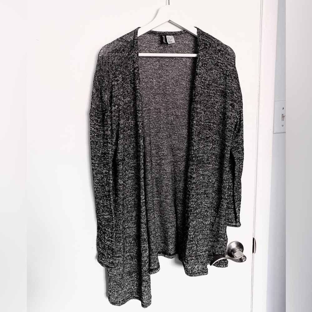 H&M Marled Grey Lightweight Robe Cardigan